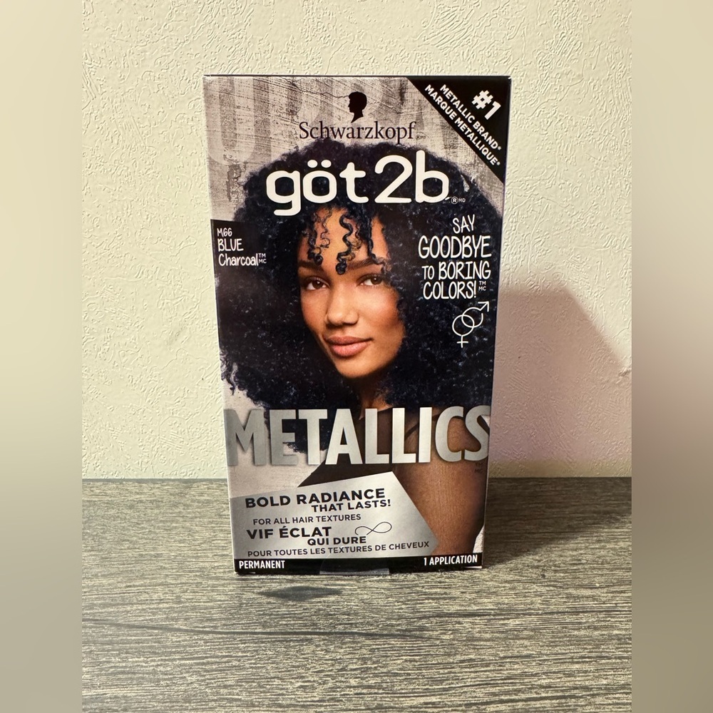 Schwarzkopf got2b Metallics Blue Charcoal Permanent Hair Color Dye Anti Fading